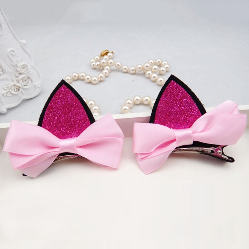 1 Pcs Children Baby Girls Hair Flower Clip Cat Ears Hairpin Accessories Hairpins Barrettes Headwear