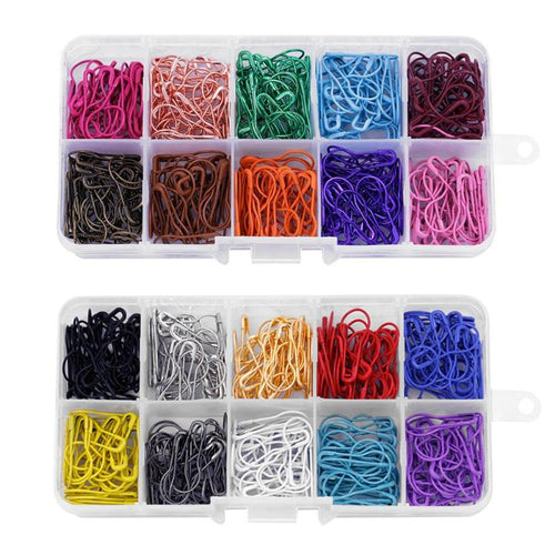 300Pcs Mix Color Gourd Shape Safety Pins Metal Clips Gourd Pins Knitting Cross Stitch Marker Tag Pins Clips for DIY Sewing Tools